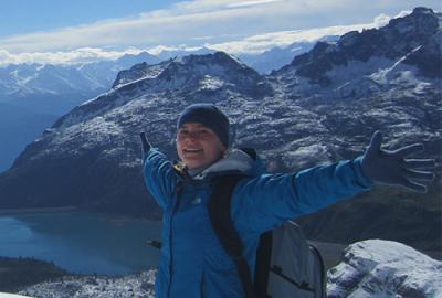 Anne Jorstad hiking in Switzerland