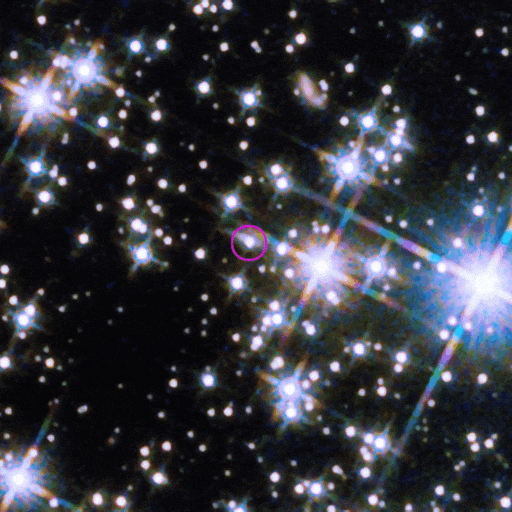 GRB 221009A is seen in an image captured by Hubble Space Telescope