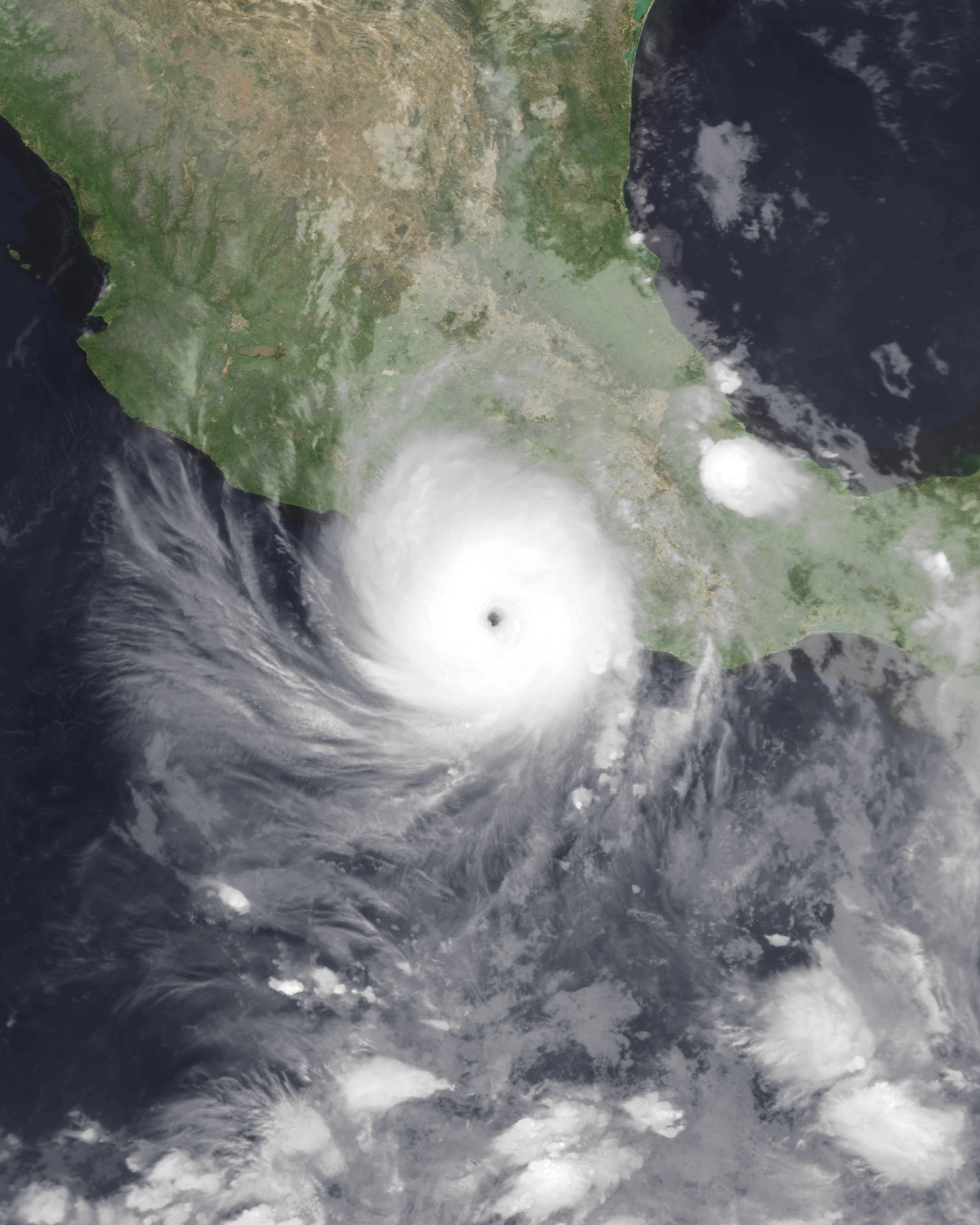 "A satellite image of Hurricane Otis"