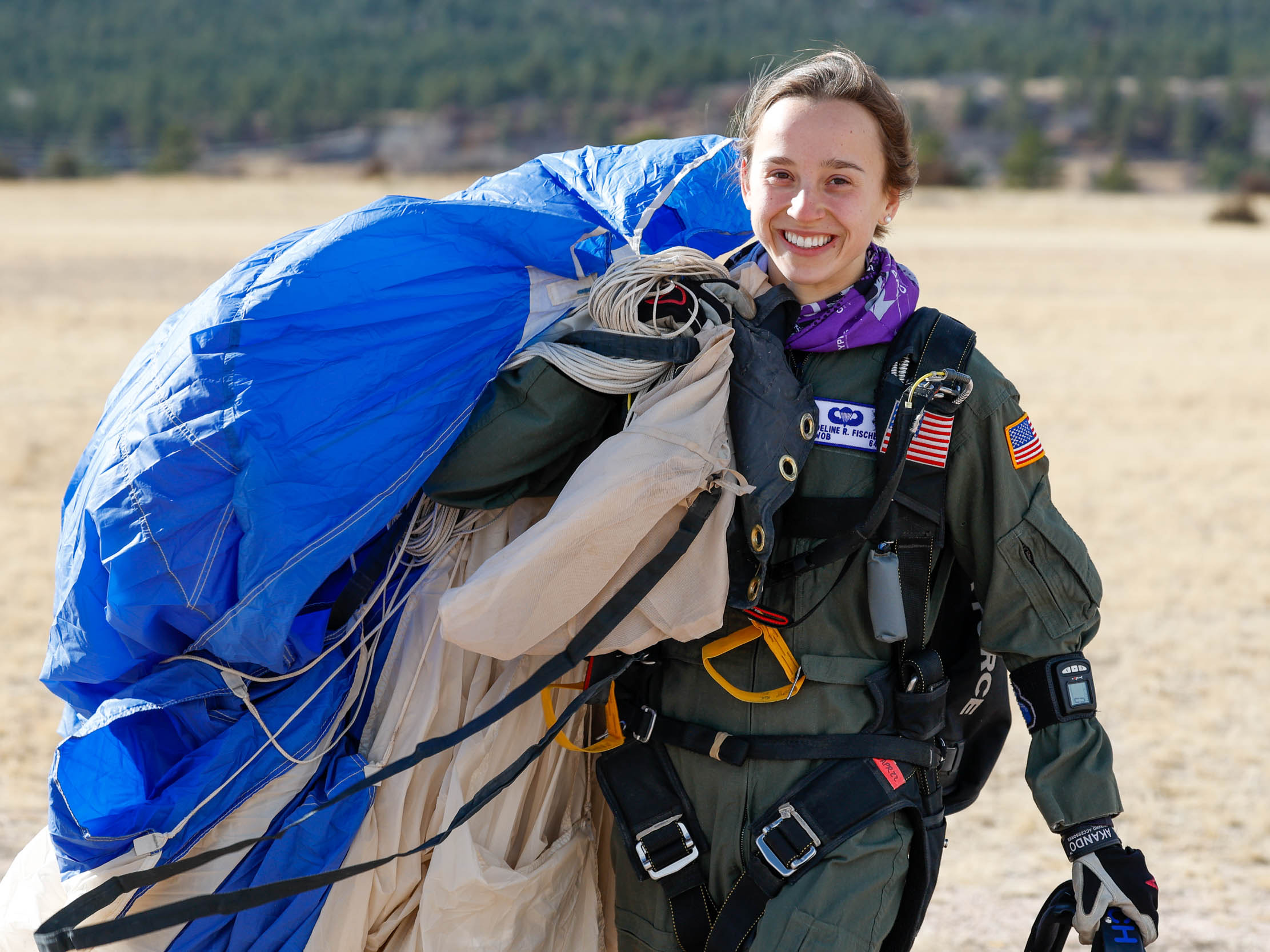 "Maddie Fischer pictured after skydiving"