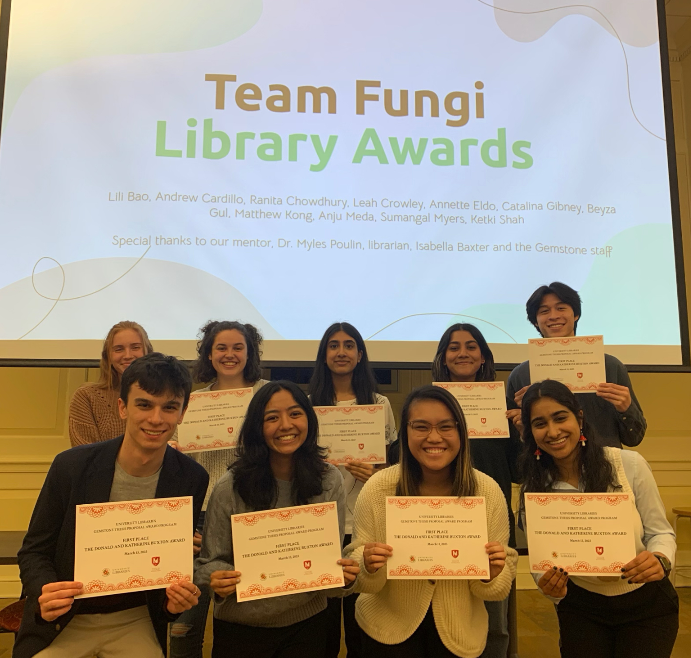 "Team Fungi at the Library Awards"