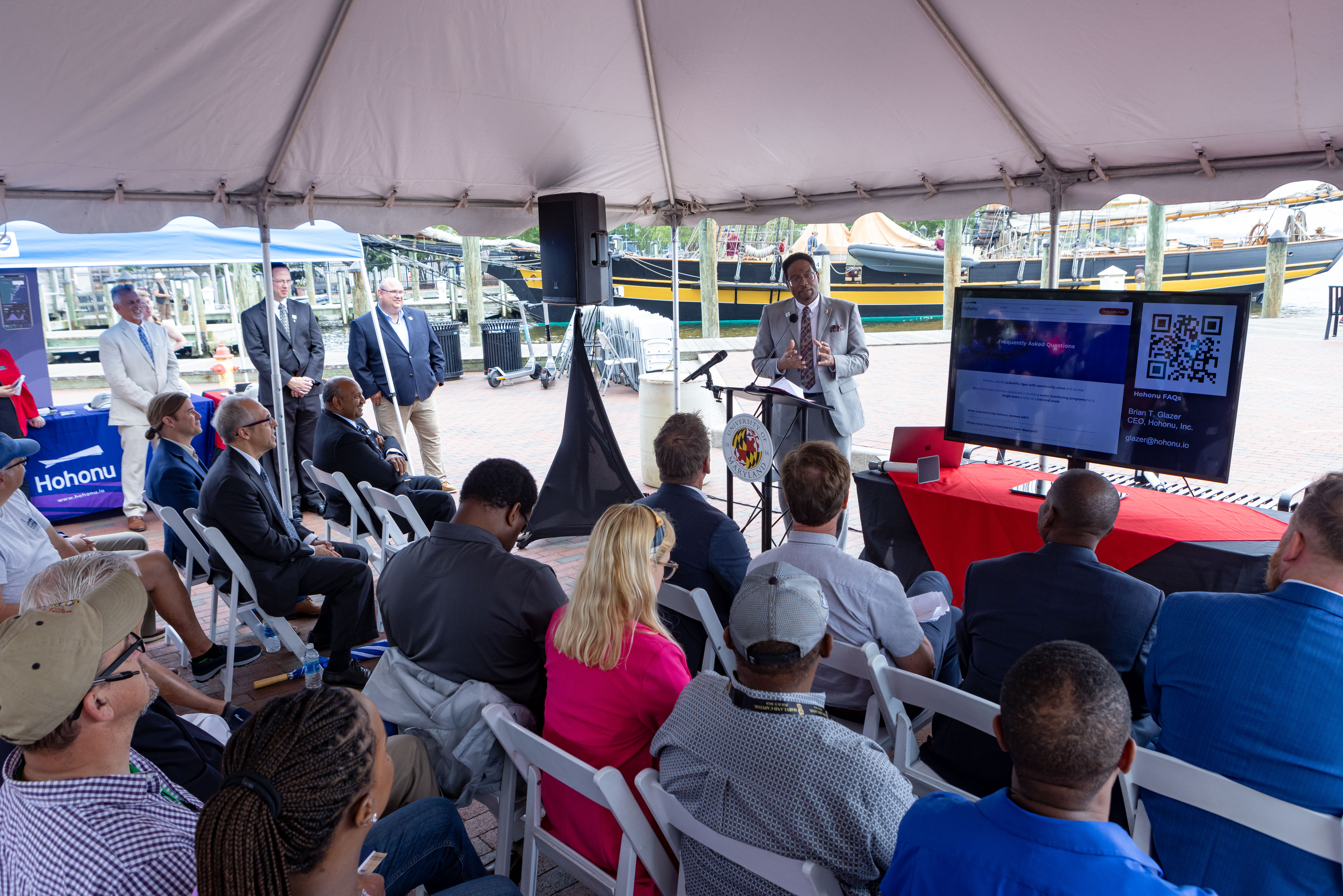 President Darryll Pines speaks at the HydroNet press conference on Wednesday, June 5.