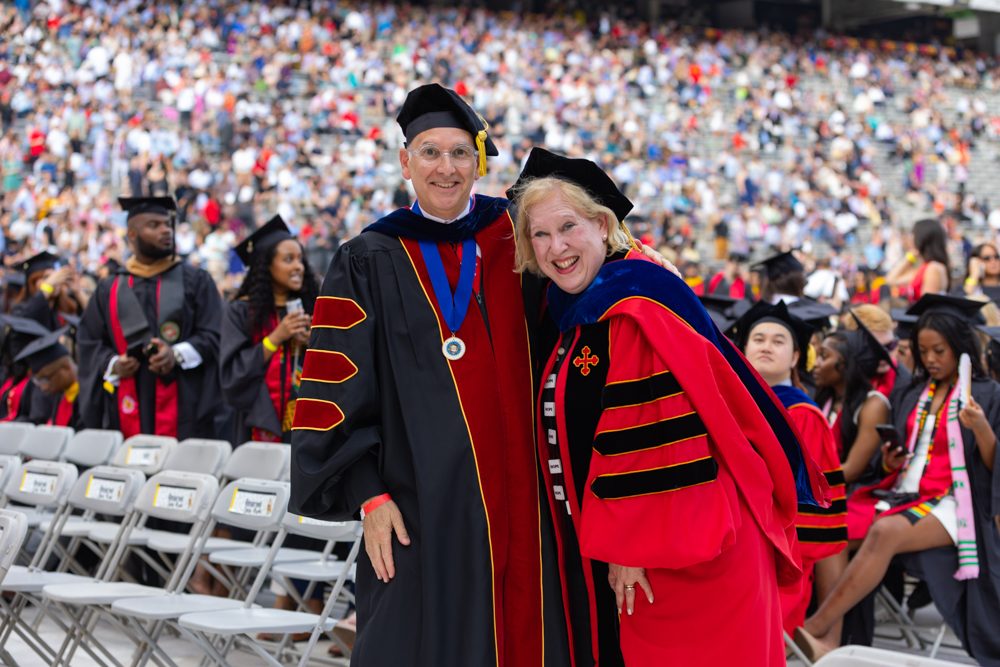 Robert Bob Infantino and Marsha Guenzler-Stevens at Main Commencement 2024