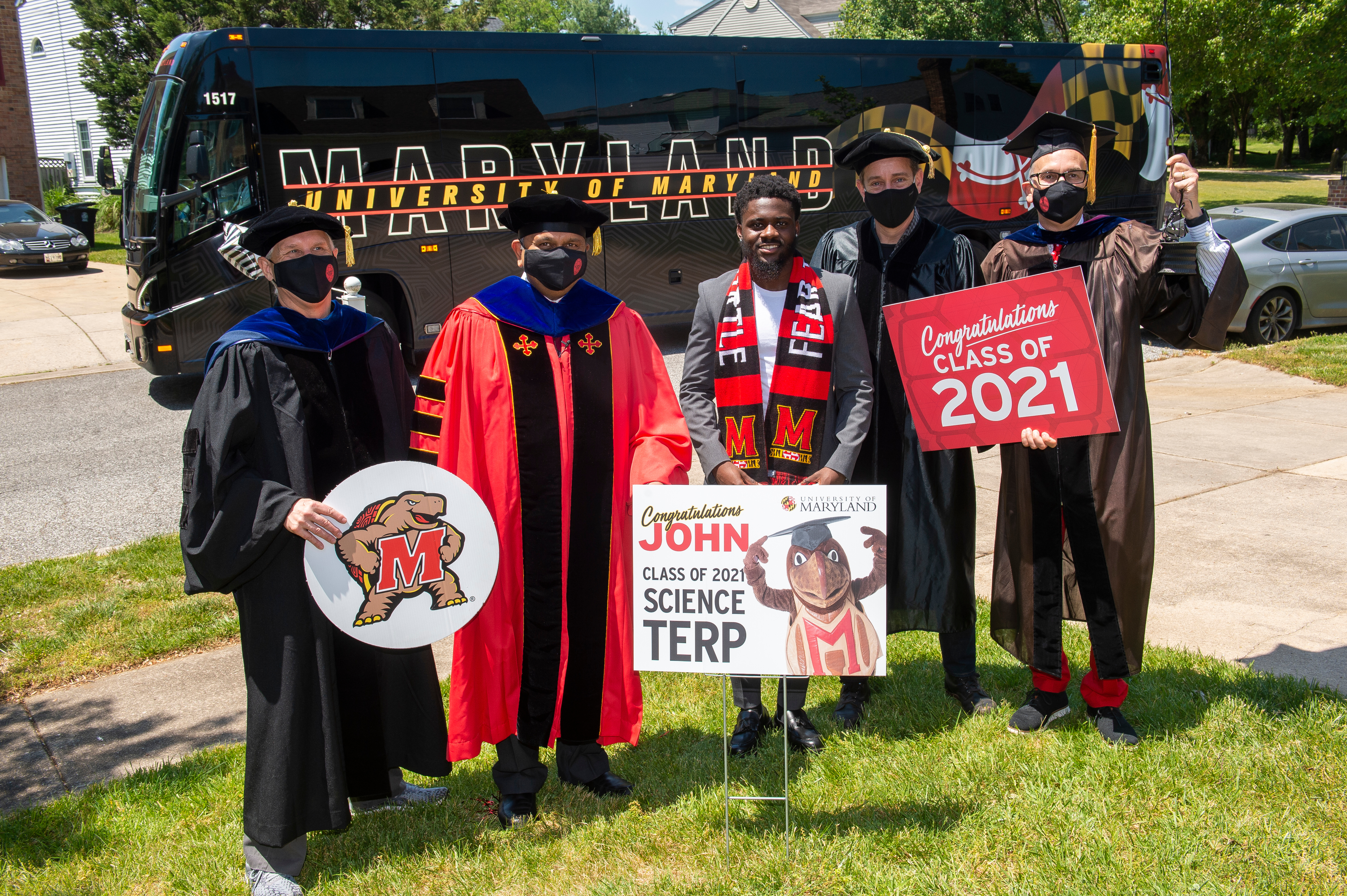 Robert Bob Infantino celebrating a graduate during COVID