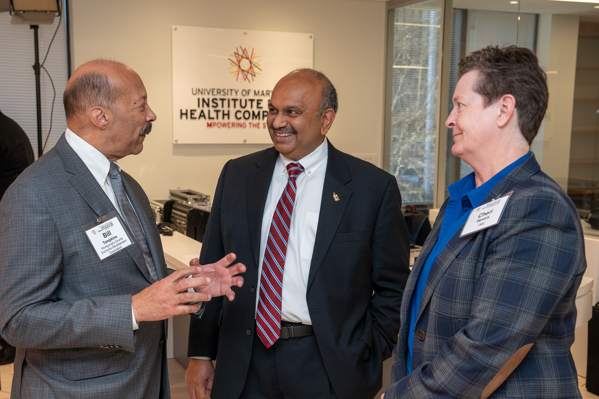 Dean Amitabh Varshney speaking with group