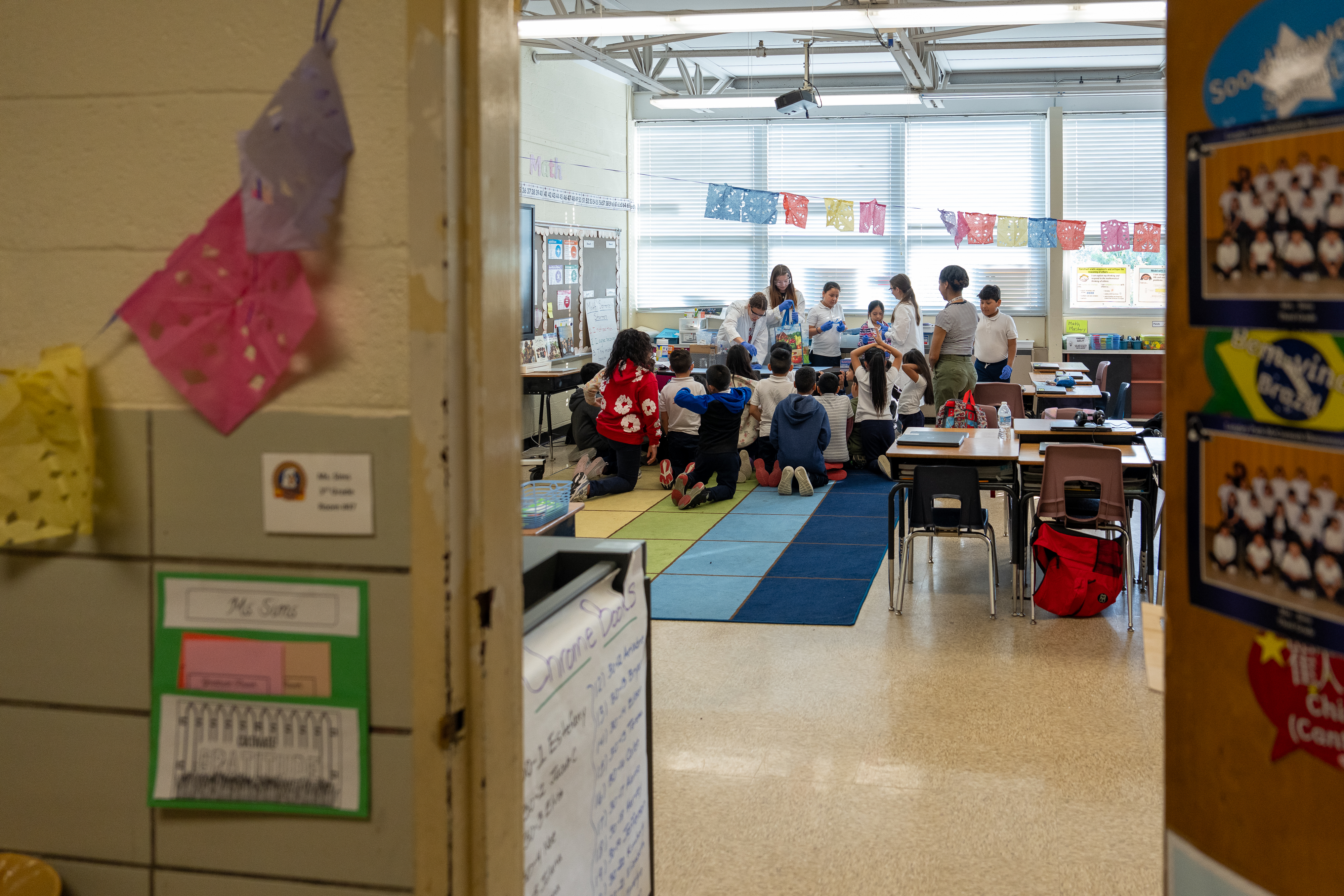 Outside Langley Park Elementary school classroom