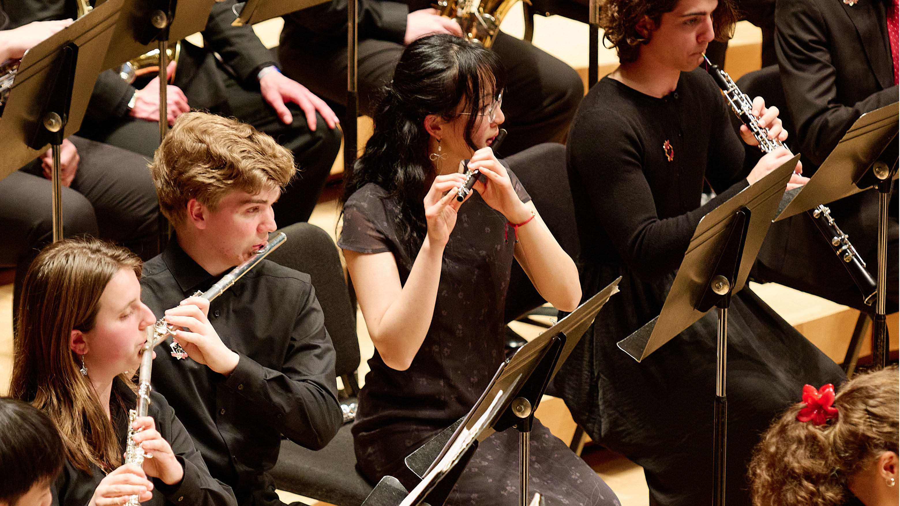 Musicians playing flutes.