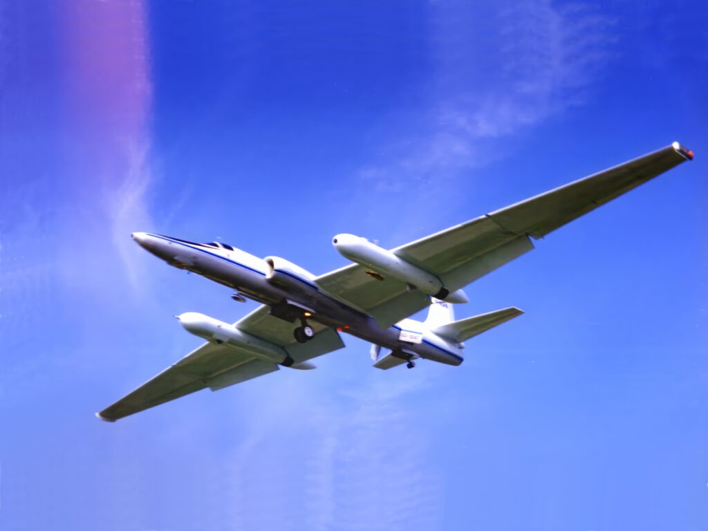 Scientists analyze the impact of ozone depleting substances on the ozone layer using data acquired from a variety of platforms, including high altitude balloons and aircraft that can obtain air samples in the stratosphere. Data from these platforms help guide the analysis in the Lickley et al. paper. The image shows the landing of the NASA ER-2 aircraft in Fairbanks, Alaska. Photo credits: Ross Salawitch