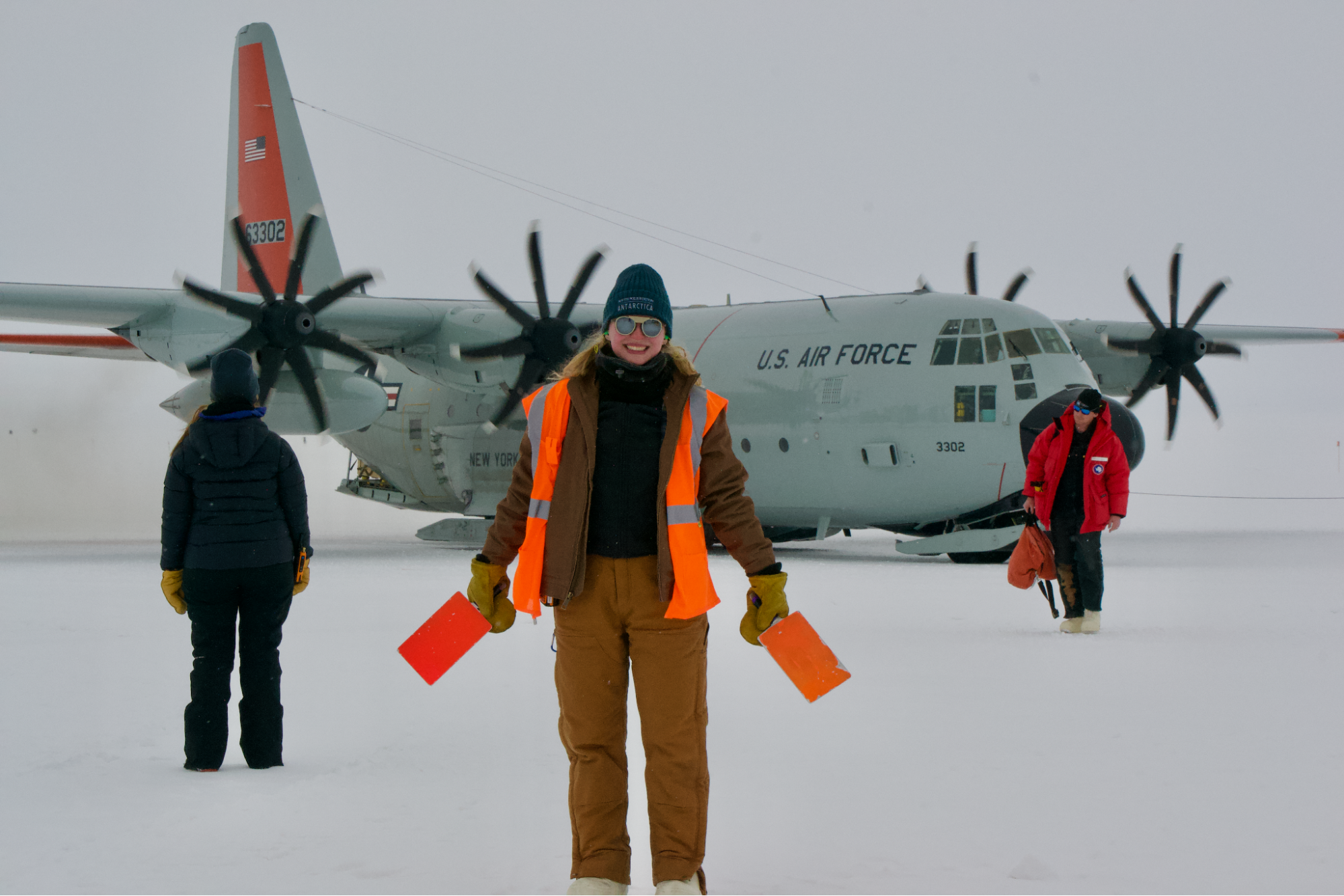 Rachel Procter-Murphy at South Pole station, Antarctica, this past season (December 2025-February 2026). Credit: E. Blaufuss