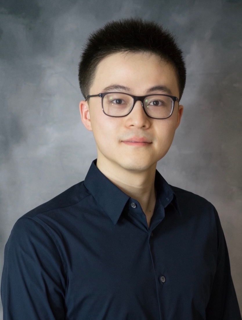 Portrait of Ruohan Gao in dark shirt and glasses.
