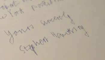 Physics Professor Emeritus Charles Misner Donates Five Letters from Stephen Hawking