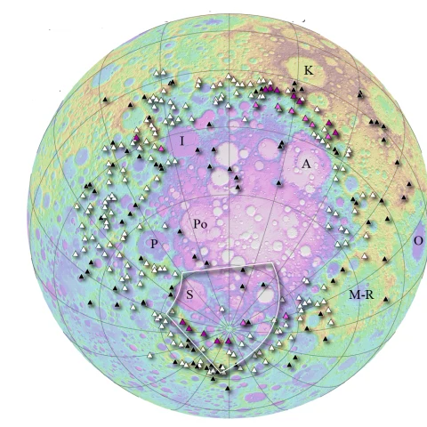 Topographic model of the moon