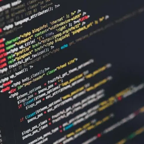 Lines of code on a dark computer screen