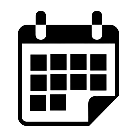 Black and white calendar icon