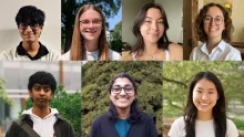 Collage of seven student photos