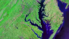 A satellite image of the Chesapeake Bay