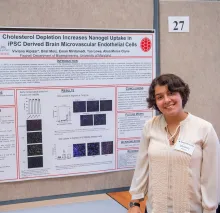Bioscience Day poster with student 2022