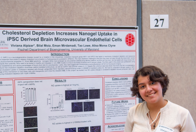 Bioscience Day poster with student 2022