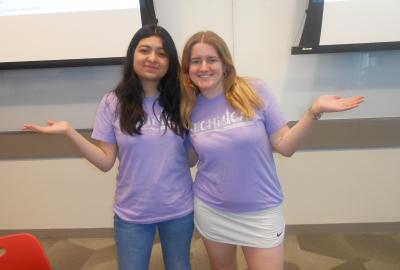 Technica organizers in purple T-shirts