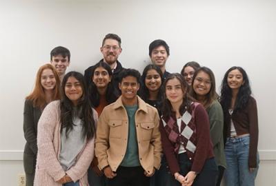 Team Fungi students pose with Myles Poulin