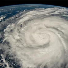 A satellite image of Hurricane Ian