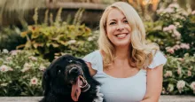 Lynsey White pictured with her dog