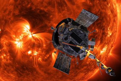 Parker Solar Probe in front of the sun