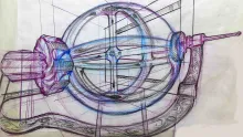 Drawing of thermodynamic artwork