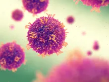 Graphic of measles virus.