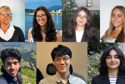 Collage of seven student headshots