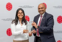 Katrina Dela Cruz and Amitabh Varshney at the CMNS Staff Awards