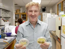 Ray St. Leger with petri dishes