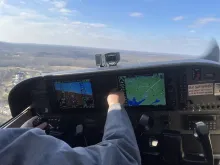in the plane cockpit