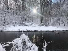 rock creek in the snow