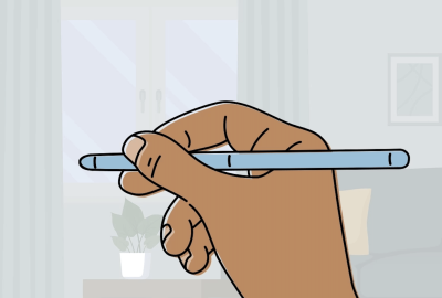 Hand writing with stylus