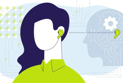 Image showing ordinary earbuds in a person's ear