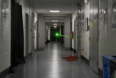 Laser in hallway