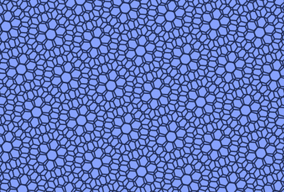 Two hexagonal grids, which individually reflect the structure of carbon joined into sheets of graphene, create repeating patterns when rotated relative to each other. (Credit: Paul Chaikin with modifications by Bailey Bedford)