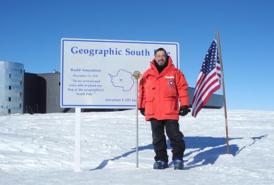 Gregory Sullivan at the South Pole