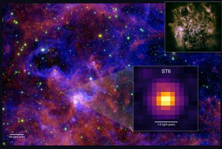 JWST MIRI closeup of protostar ST6