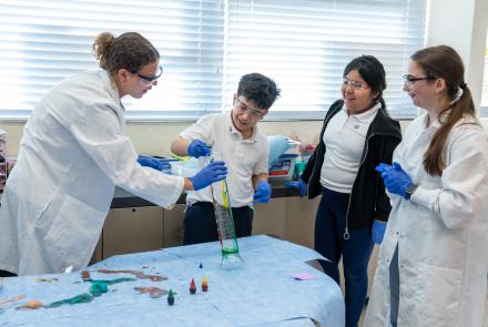 UMD students visit Langley Park Elementary for a chemistry outreach event
