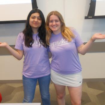 Technica organizers in purple T-shirts