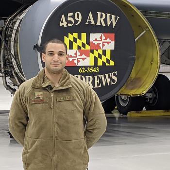 Jason Barbier in front of 459 ARW Andrews