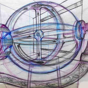Drawing of thermodynamic artwork