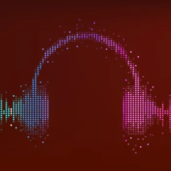 colorful headphones stock photo