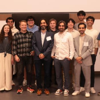 Mentors and student founders from the UMD Mokhtarzada Hatchery program gather for a group photo
