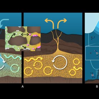 The Investigating Ocean Worlds (InvOW) project will measure organic compounds across three domains:  the subseafloor (A), the ocean (B), and the cryosphere (C), 