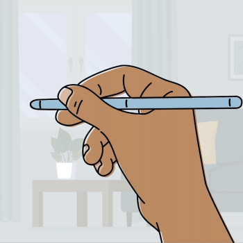 Hand writing with stylus