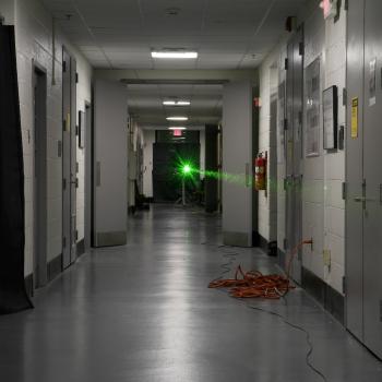 Laser in hallway