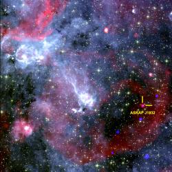 An image of the sky showing the region around ASKAP J1832-0911
